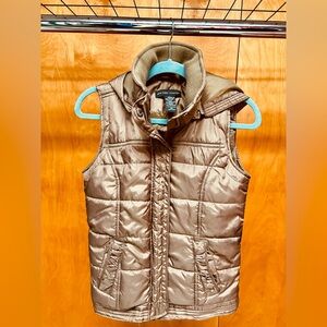New York & Company Tan Puffer Vest